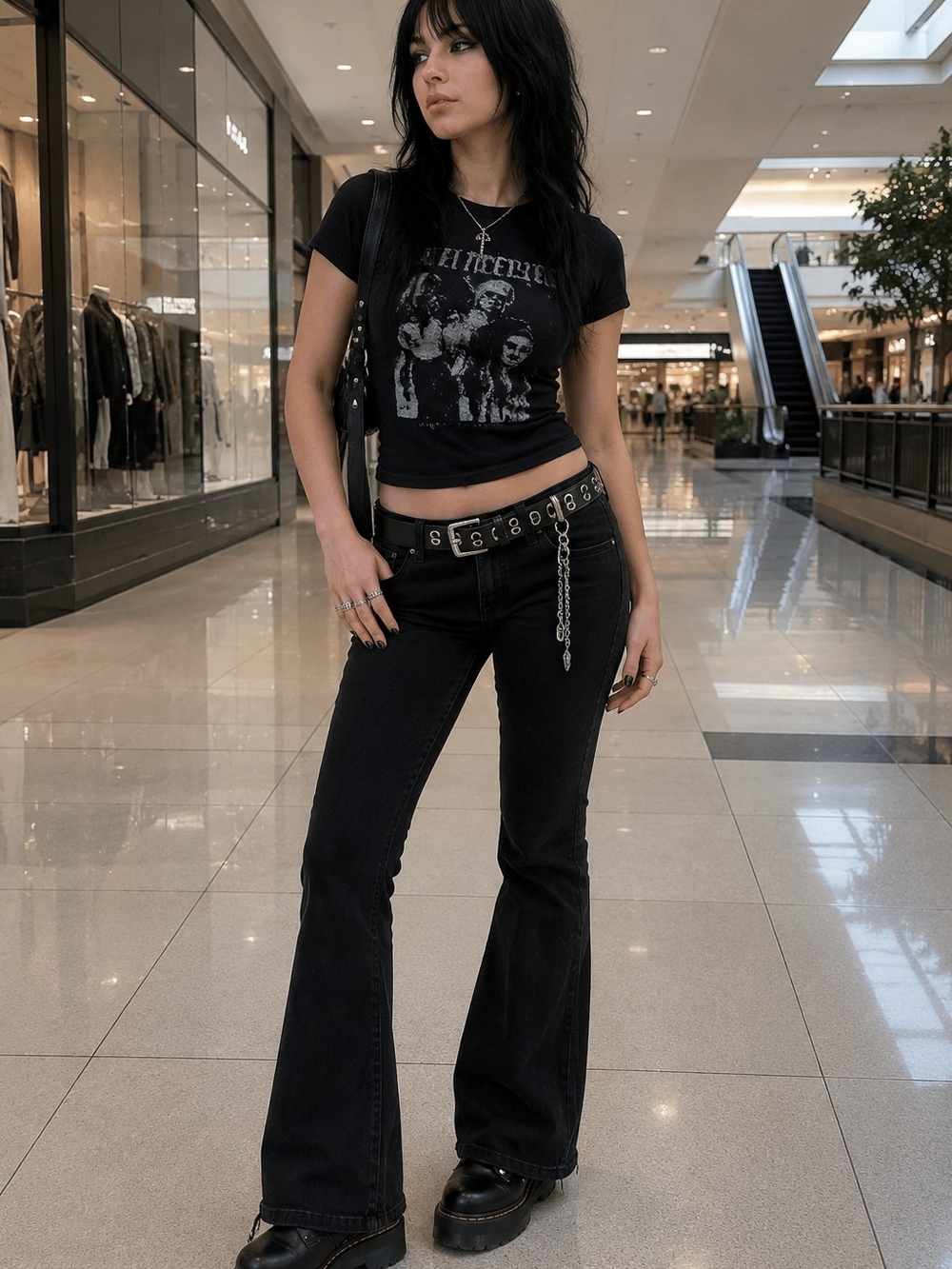 Aeropostale Black High Rise Flare Jeans 4 Short Y2K Mall Goth Indie Sleaze Minim